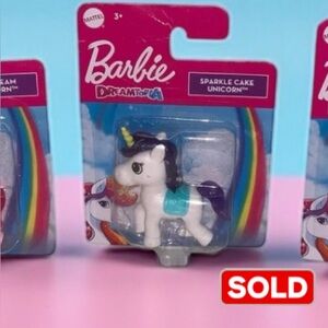 Barbie Dreamtopia Mini Unicorn Lot of 3 Ice Cream Sparkle Cake Lollipop Figures